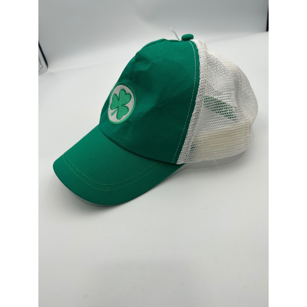Green Shamrock Clover Trucker Hat Mesh Snapback St Patricks Day Cap